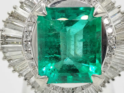 E6.80ct D3.45ct Pt900 19.3g Ring 