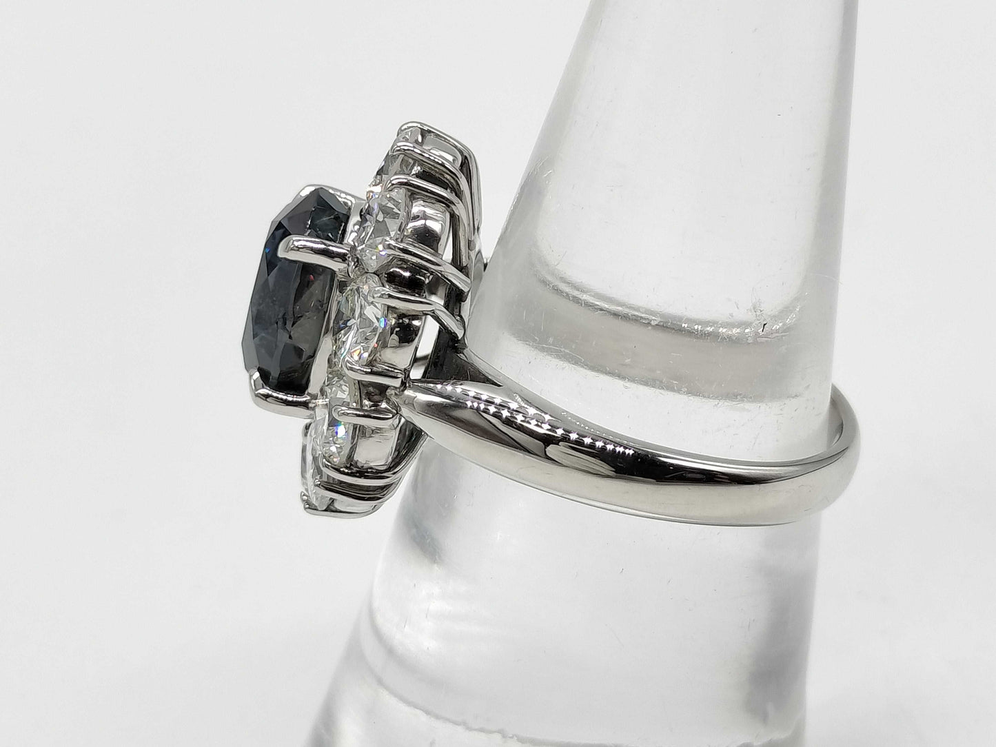 AX 3.84ct D 2.54ct Pt900 10.0g Ring 