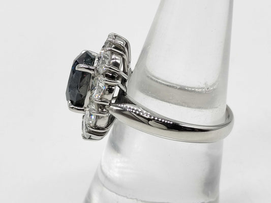 AX 3.84ct D 2.54ct Pt900 10.0g Ring 