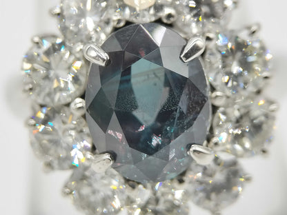 AX 3.84ct D 2.54ct Pt900 10.0g Ring 