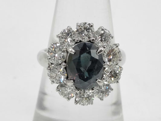 AX 3.84ct D 2.54ct Pt900 10.0g Ring 