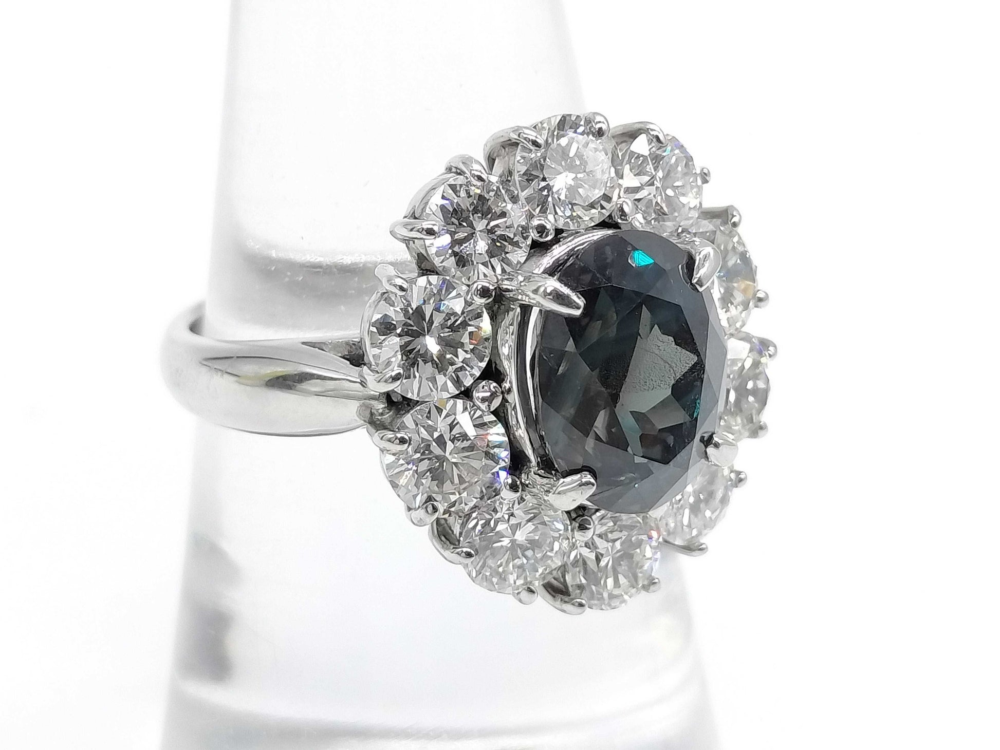 AX 3.84ct D 2.54ct Pt900 10.0g Ring 