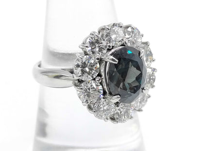 AX 3.84ct D 2.54ct Pt900 10.0g Ring 