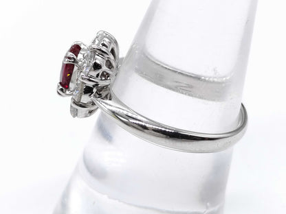 Pigeon Blood R1.12ct D1.03ct Pt900 5.4g Ring 