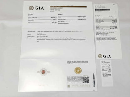 Pigeon Blood R1.12ct D1.03ct Pt900 5.4g Ring 