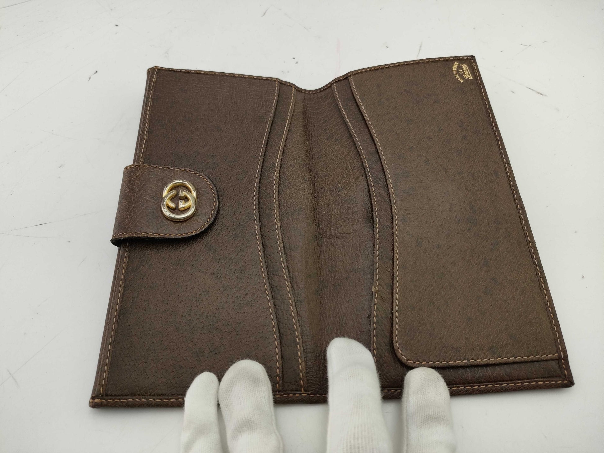 GUCCI Old Gucci Long Wallet Sherry Wallet