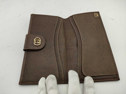 GUCCI Old Gucci Long Wallet Sherry Wallet