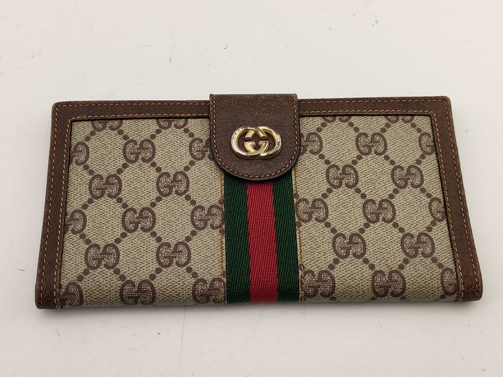 GUCCI Old Gucci Long Wallet Sherry Wallet