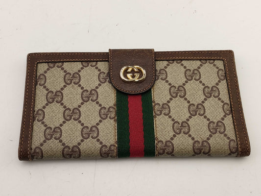 GUCCI Old Gucci Long Wallet Sherry Wallet