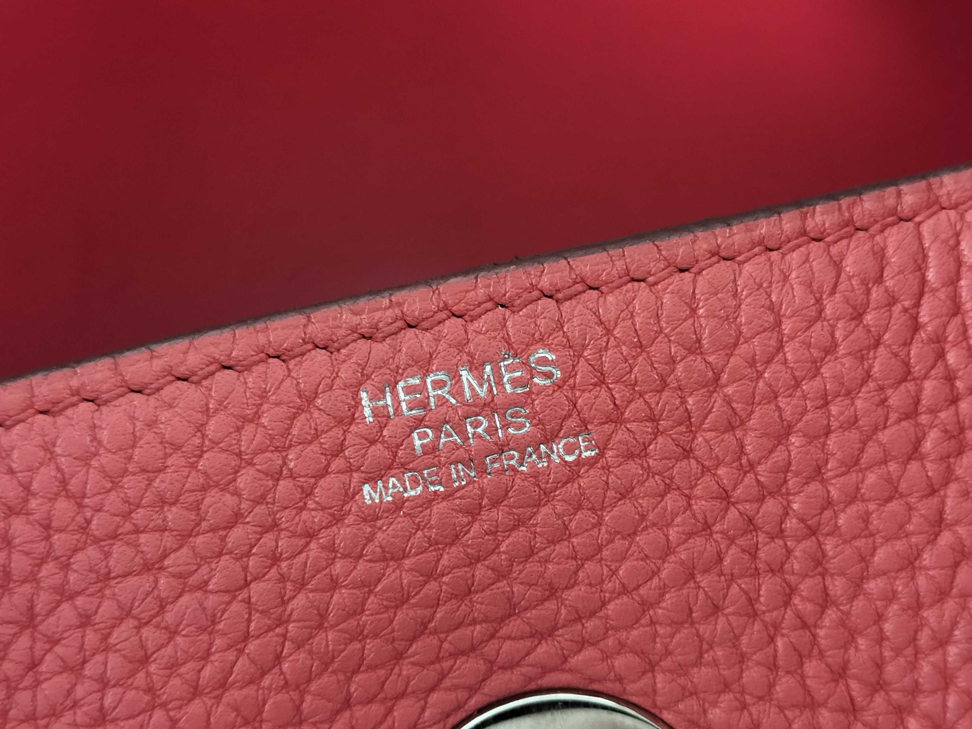 HERMES Lindy 34 Taurillon Red Handbag