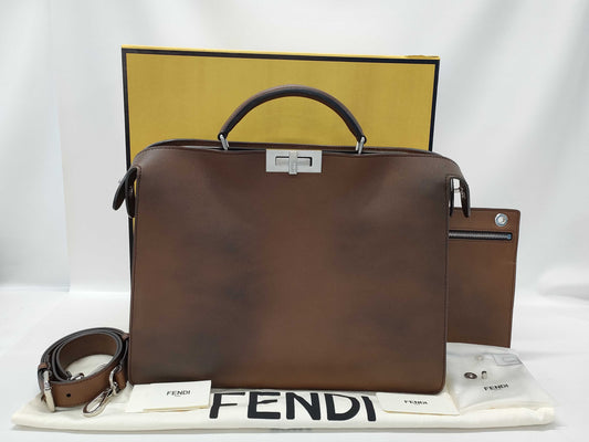 FENDI fashion show style large zipper business bag