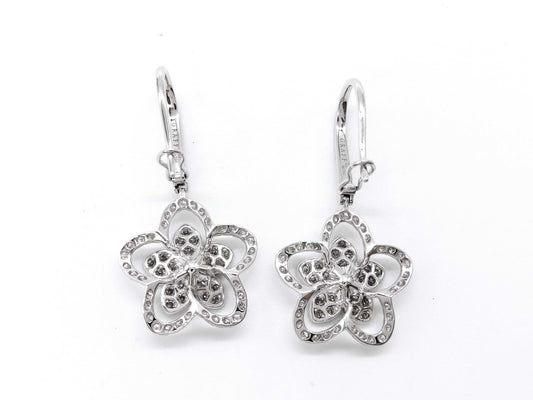 GRAFF Flower Pavé Diamond WG Au750 5.1g Earrings 