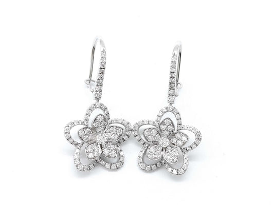 GRAFF Flower Pavé Diamond WG Au750 5.1g Earrings 