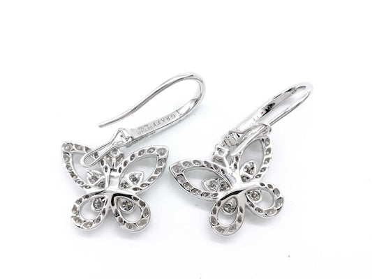 GRAFF Butterfly Pave Diamond WG Au750 4.8g Earrings 