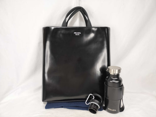 PRADA Leather Bag with Bottle Attachment 2VG113 Tote Bag