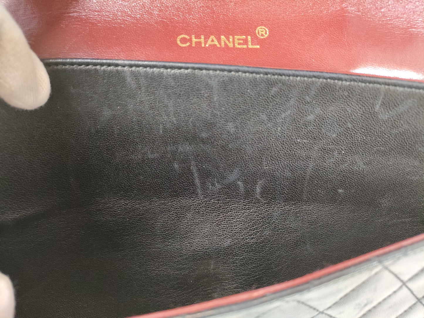 CHANEL Lambskin Double Flap Double Chain Shoulder Bag, No. 1
