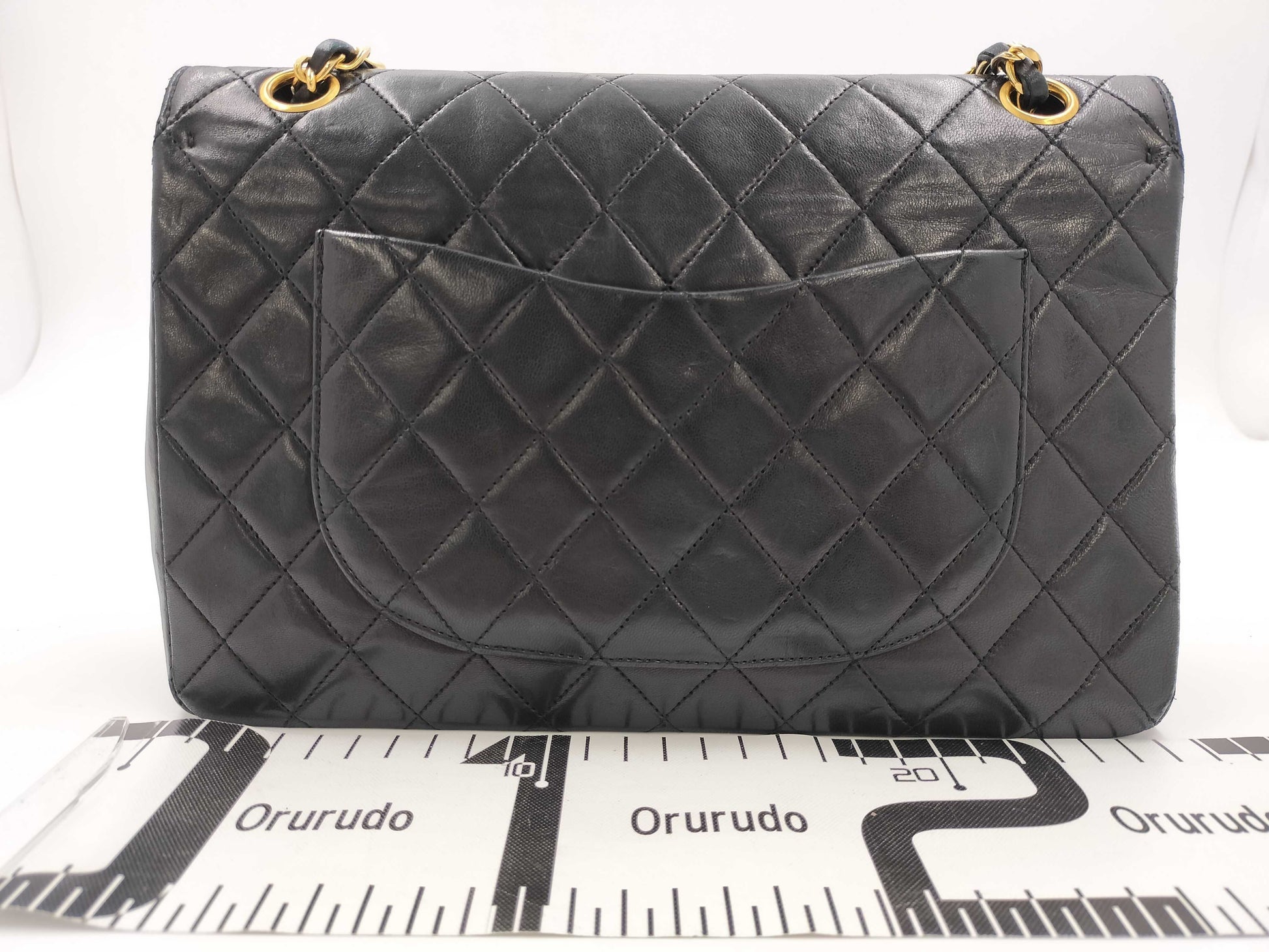 CHANEL Lambskin Double Flap Double Chain Shoulder Bag, No. 1