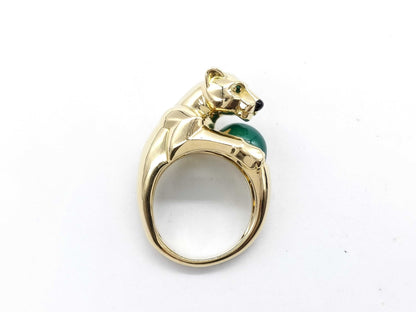 Cartier Panthère Vedra #51 Ring with Colored Stones, Yellow Gold 750, 14.7g 