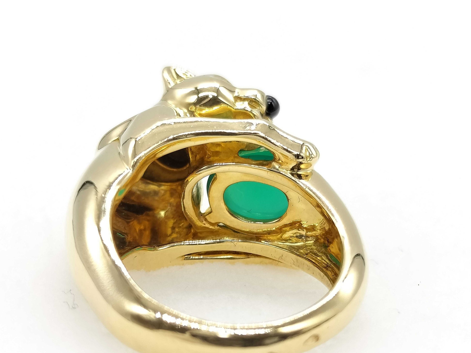 Cartier Panthère Vedra #51 Ring with Colored Stones, Yellow Gold 750, 14.7g 