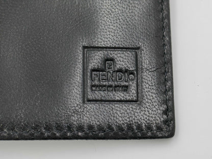 FENDI Zucca Pattern Bifold Wallet with Card Slots and Billfold, Black