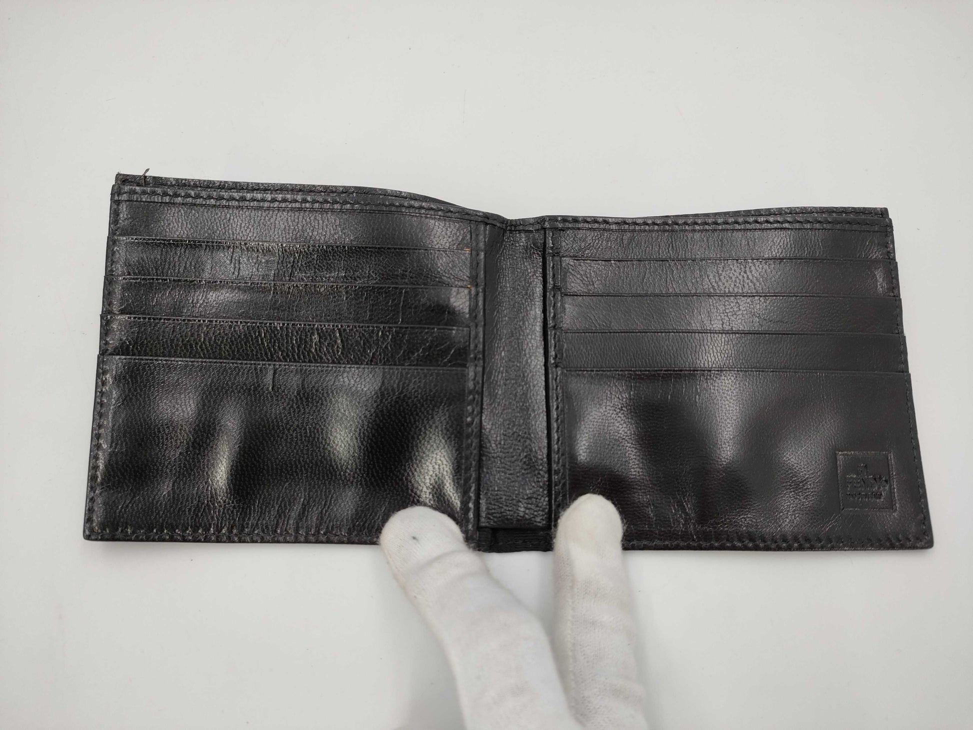 FENDI Zucca Pattern Bifold Wallet with Card Slots and Billfold, Black