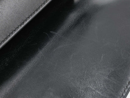 HERMES Kelly 32 Box Calf Leather Black GD Hardware 〇A Stamp Handbag
