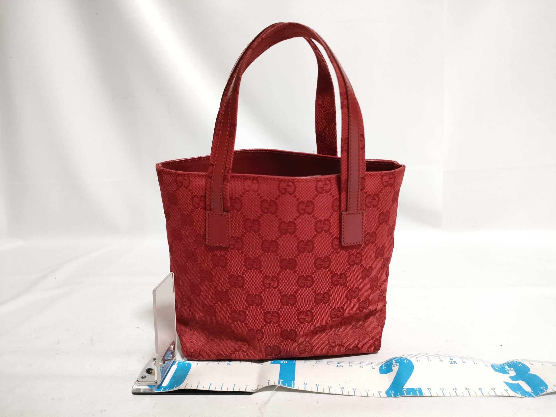 GUCCI GG Canvas 002.1079 Handbag Red