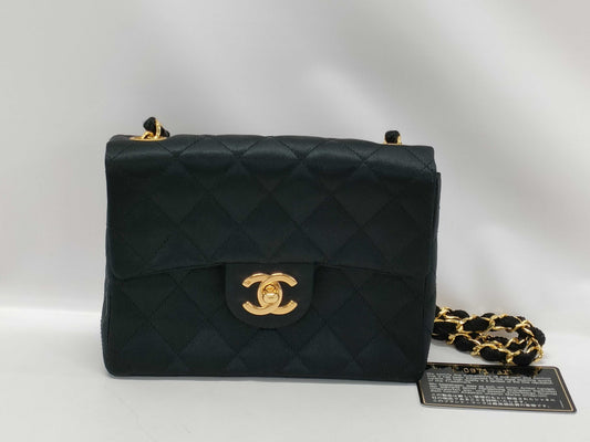 CHANEL Mini Matelasse Vintage Satin Shoulder Bag