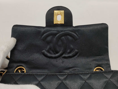 CHANEL Mini Matelasse Vintage Satin Shoulder Bag