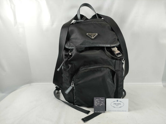 PRADA Nylon Prada Backpack, Black, 1BZ039