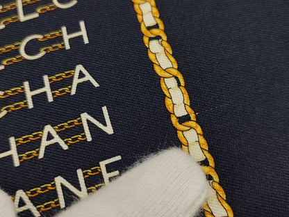 CHANEL Silk Handkerchief Logo Scarf