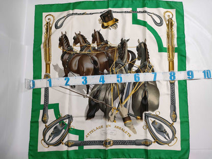 HERMES Carré 90 ATTELAGE EN ARBALETE Scarf
