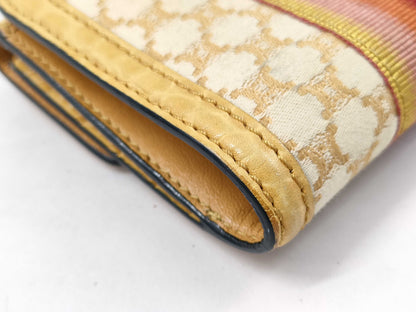 CELINE Macadam Canvas x Crocodile Embossed Bifold Wallet Yellow Wallet