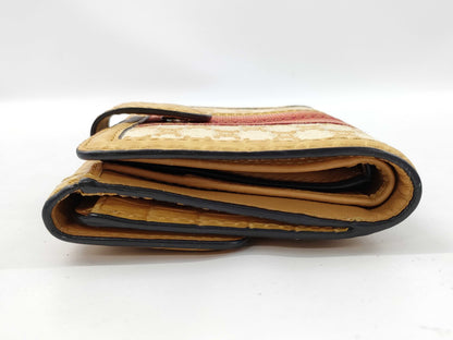 CELINE Macadam Canvas x Crocodile Embossed Bifold Wallet Yellow Wallet