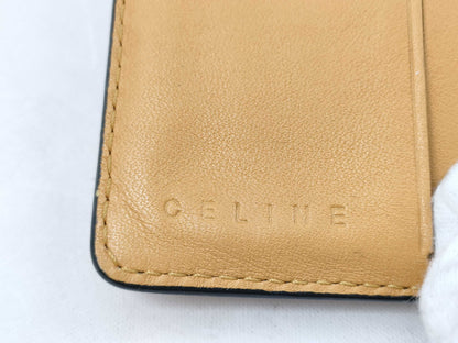 CELINE Macadam Canvas x Crocodile Embossed Bifold Wallet Yellow Wallet