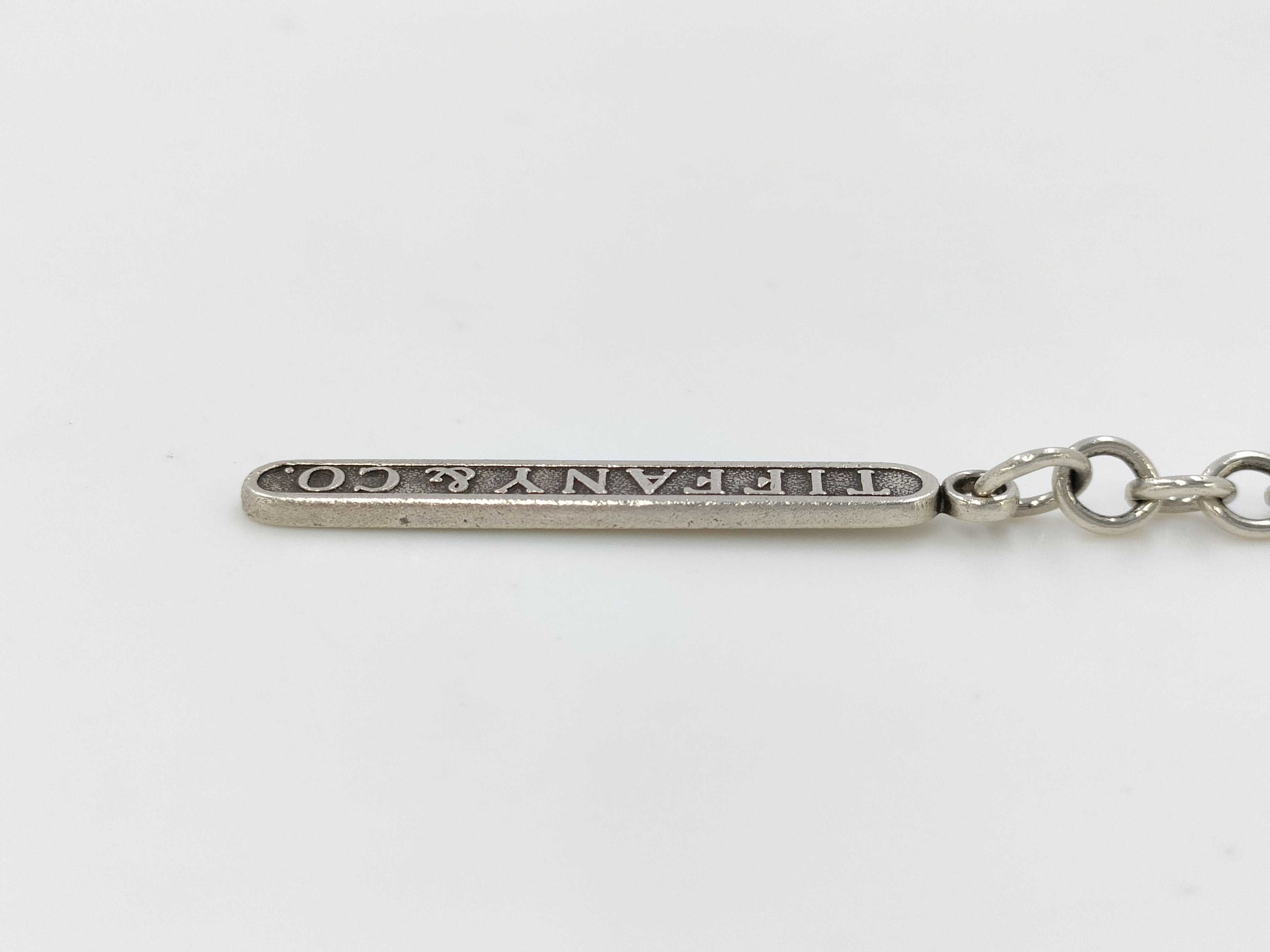 Tiffany & Co. Logo Bar Plate Keychain 14.5g Charm