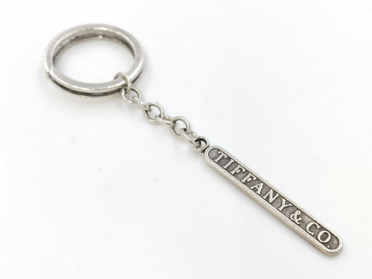 Tiffany & Co. Logo Bar Plate Keychain 14.5g Charm