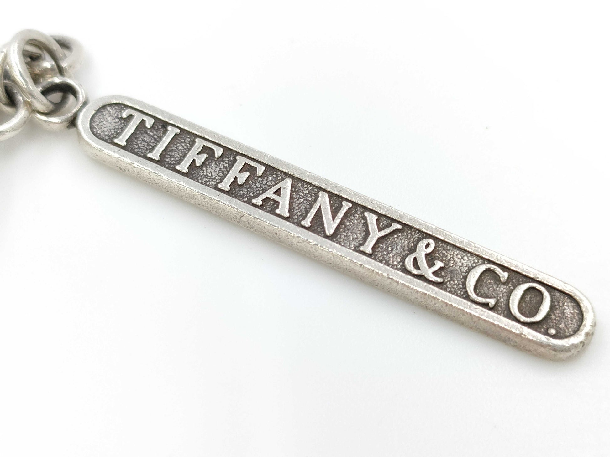 Tiffany & Co. Logo Bar Plate Keychain 14.5g Charm