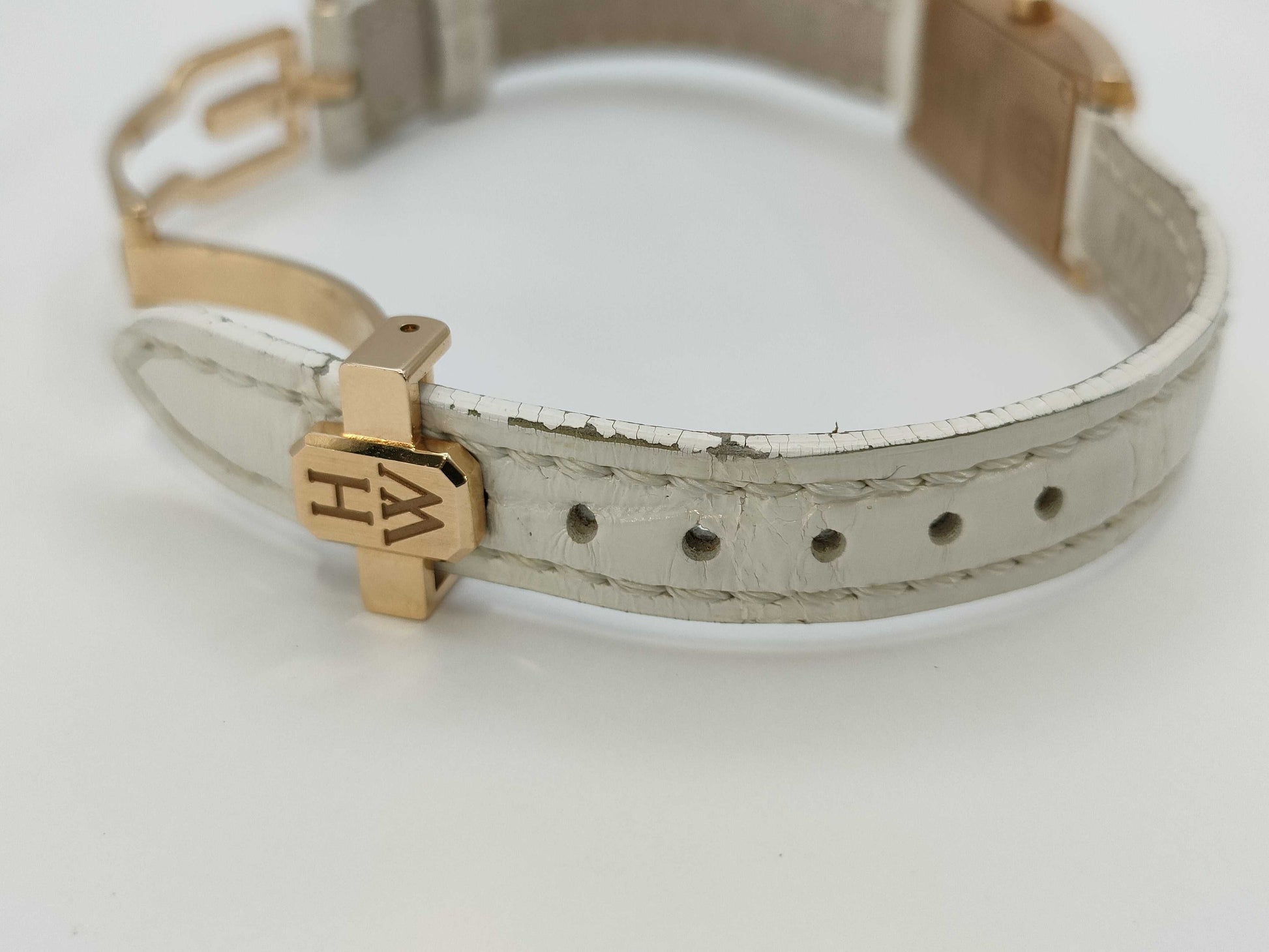 HARRY WINSTON Avenue C Mini 332LQR 051827 361 Shell Dial Quartz 18K Gold Women's Watch