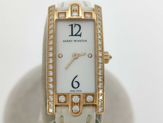 HARRY WINSTON Avenue C Mini 332LQR 051827 361 Shell Dial Quartz 18K Gold Women's Watch