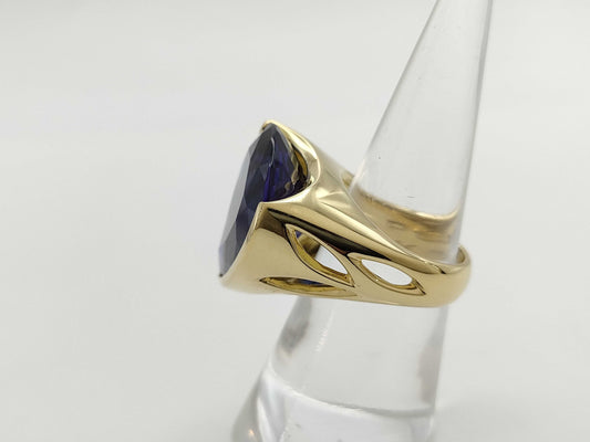 TZ21.76ct D0.22c K18/PT900 18.1g Ring 