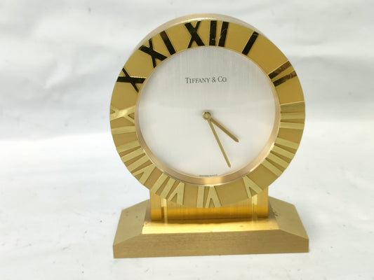 Tiffany & Co. Atlas Table Clock, Gold, Body Only, Non-Working