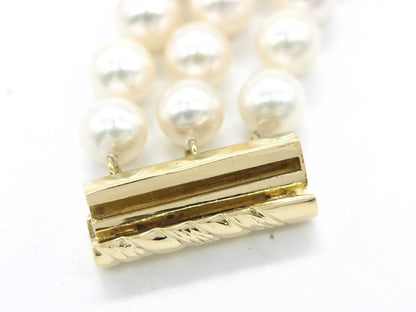 Akoya Pearl Diameter Approx. 5.5mm-6.0mm Triple K18 33.2g Bracelet Bangle 