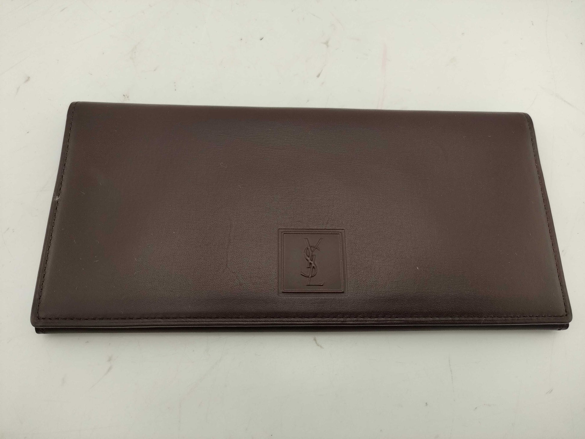 Yves Saint Laurent Long Wallet YSL Brown Leather Wallet