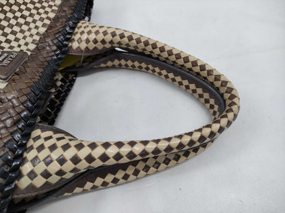 PRADA Madras Handle Bag Tote Bag without Shoulder Strap