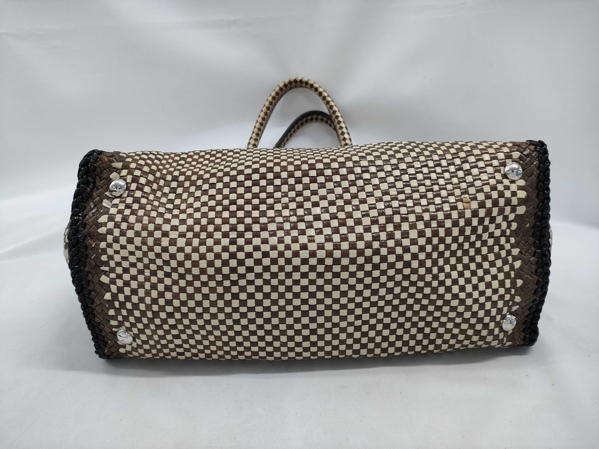 PRADA Madras Handle Bag Tote Bag without Shoulder Strap