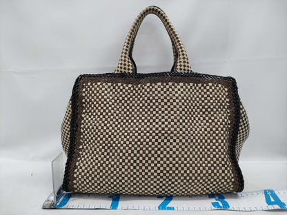 PRADA Madras Handle Bag Tote Bag without Shoulder Strap
