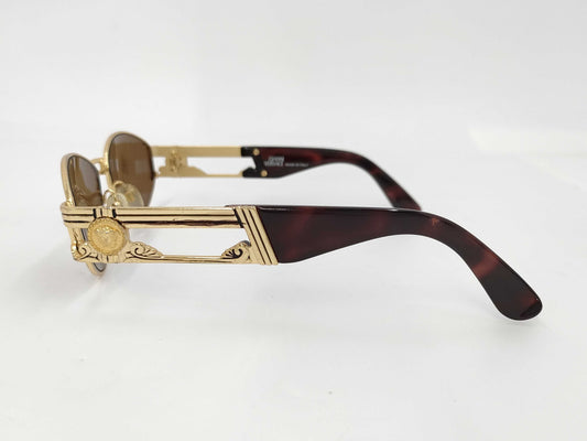  VERSACE Medusa Vintage MOD.S75 Black x Gold Sunglasses