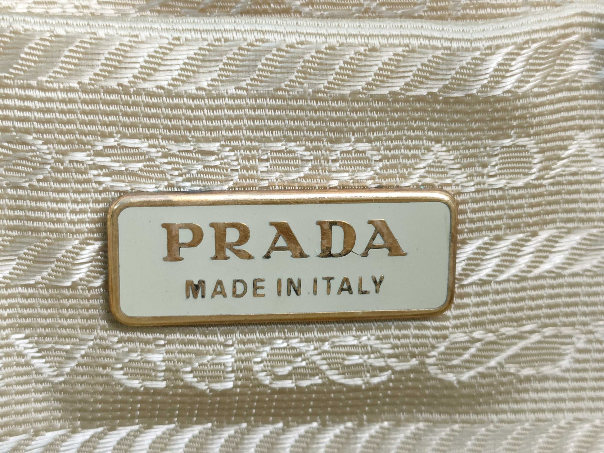 PRADA Nylon Mini Hand Triangle Logo Pouch Handbag