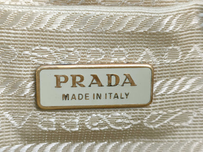PRADA Nylon Mini Hand Triangle Logo Pouch Handbag